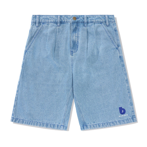 BUTTERGOODS X BLUE NOTE // PLEATED DENIM SHORTS // WASHED INDIGO