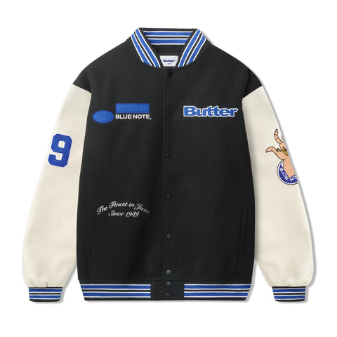 BUTTERGOODS X BLUE NOTE // VARSITY JACKET // NAVY CREAM