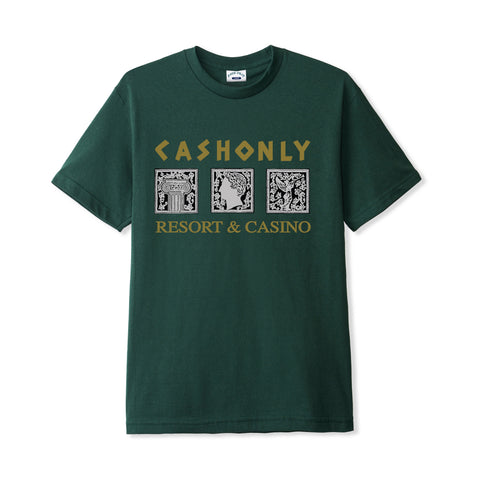 CASH ONLY // HIGH ROLLER TEE DARK FOREST // L