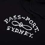 PASS-PORT // ORGANIC MONIKER HOODIE // BLACK