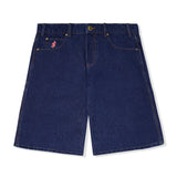 CASH ONLY // LOGO DENIM SHORTS // RAW INDIGO