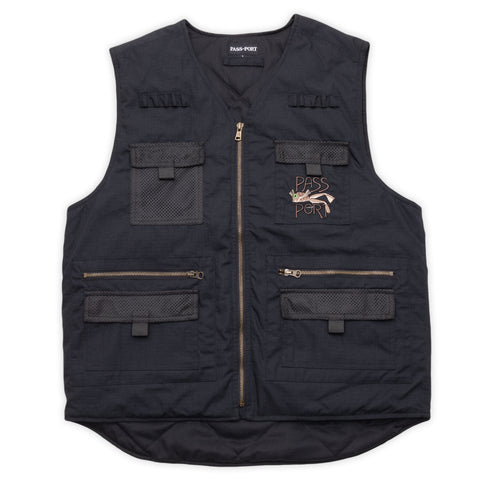 PASS-PORT // FROG LURE RIPSTOP FISHING VEST // BLACK