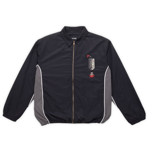 PASS-PORT // TASSLE RPET DELIVERY JACKET // BLACK GREY