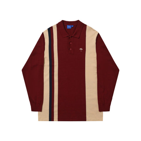 HELAS // KNIT POLO // FELLA LS // BURGUNDY