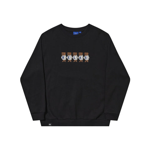 HELAS // FIVE DOGS CREWNECK // BLACK