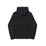 HELAS // SEAMS QUARTER ZIP HOODED JACKET // BLACK